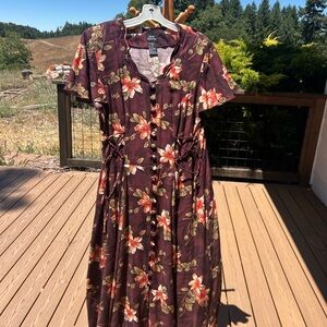 Brett Alexander Elegant Floral Maxi Dress in Burgundy